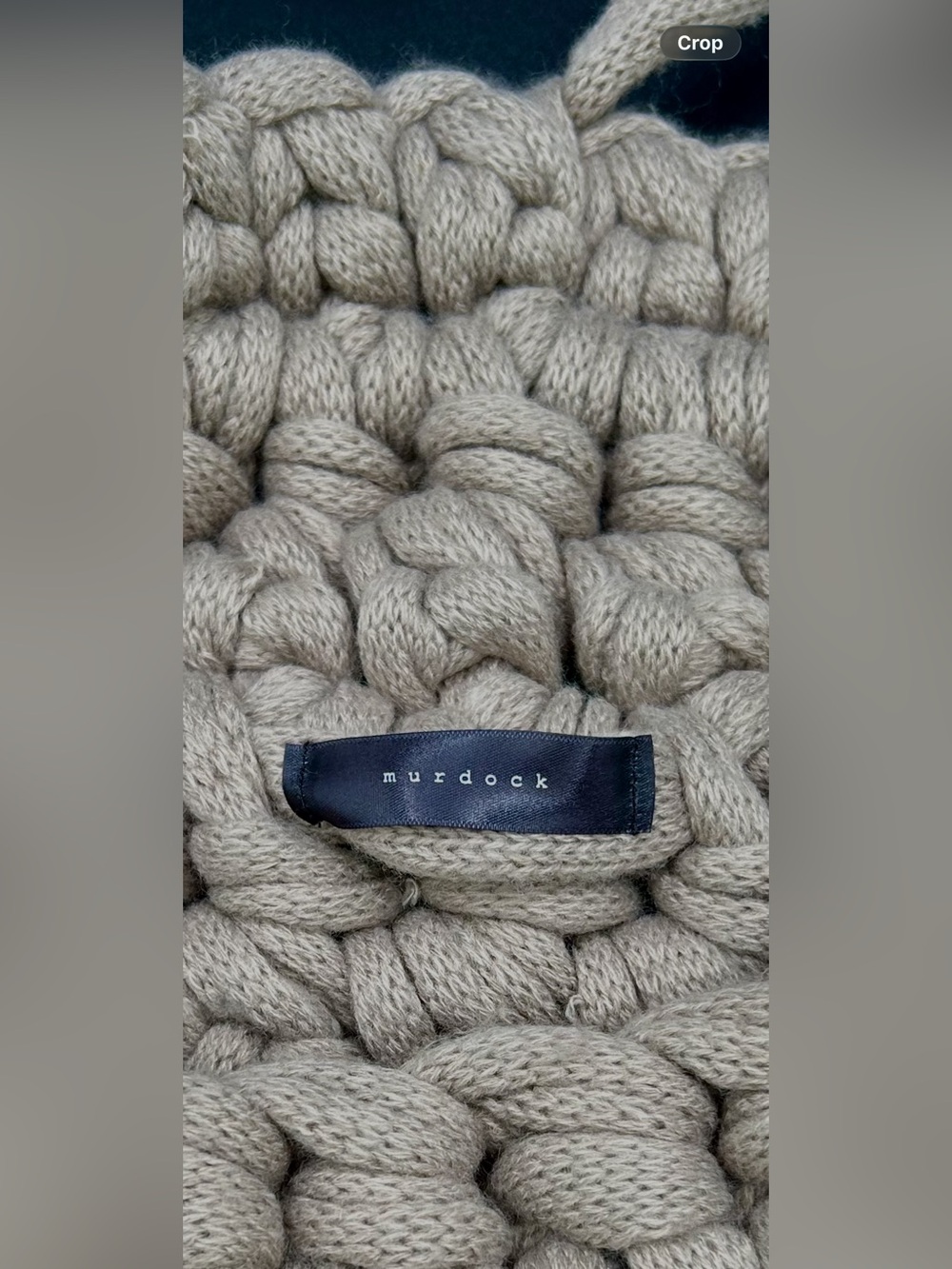 MURDOCK Handcrafted Chunky - Knit Taupe Handbag - Small. - Picture 7 of 9